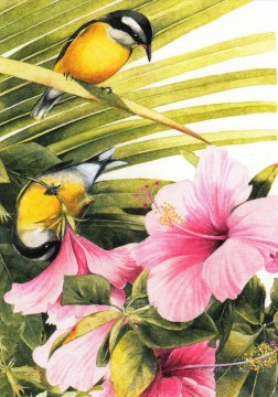 am167D animal pájaro clásico flores Pinturas al óleo